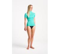 C-Skins NuWave Womens Short Sleeve UPF 50+ Lycra Premium Quality Rash X Vest (Aqua/Lilac, 10)
