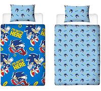 C Stores Sonic The Hedgehog Single Duvet Cover Reversible Blue Bedding With Pillowcase