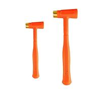 C&T 2-Pieces Dead Blow Hammer Set with Brass Cap, Orange,Shockproof Design, No Rebound Hammer,Unibody Molded Grip, Spark and Rebound Resistant