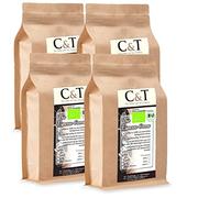 C&T Bio Espresso Crema | Cafe 4 x 1000 g whole Beans Gastro-Economy Pack in Kraft Paper Bags | Organic Coffee for Portafilter, Bean-to-Cup Machine, Espresso Makers