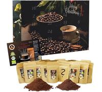 C&T Coffee Advent Calendar "Bio/Fair" (Ground Coffee) 2024 with 24 Organic, Rarities and fair-Trade Coffees from All Over The World and a Free Extra Surprise - Christmas Calendar