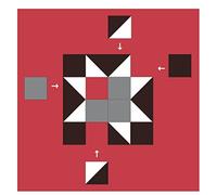 C&T Publishing Half-Square Triangle Quilt Block Design Deck Notion, Red