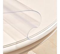 C Table Cover Protector - 1mm Thick Transparent Plastic Mat for Dining Room, Office, Nightnd - Sizes 16/20/32/48" - Ideal for Rolling Chairs, Desk Protect