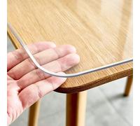 C Table Protector 46x108 in - 3mm Thick Waterproof PVC Table Cover Durable Table Pad for Dining Room Kitchen Writing Desk & Coffee Tables - Scratch & Spill Resistant