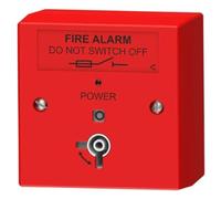 C-TEC BF326/RSL Fire Alarm Mains Isolator Keyswitch with LED, Includes Back Box, Surface Mount, Red