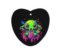C-thulhus Aliens Bubble Tea Car Aromatherapy Tablets Air Freshener Hanging Scented Cards for Rooms Bathrooms Wardrobe Love form
