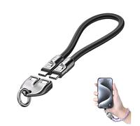 C to C 240W Charging Cable with Wearable Bracelet, 2-in-1 5A Fast USB-C Cable Phone Wrist Strap Lanyard, Wearable Charger Cables with Anti-Entanglement Nylon Braided Design (Black,0.3m/11.81in)