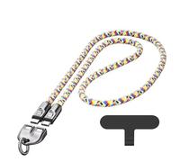 C to C 240W Charging Cable with Wearable Bracelet Design, Crossbody Type-C Cord, Phone Lanyard Built in Cable for Most Phones (Rainbow,1.2m)