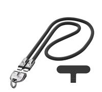 C to C 240W Charging Cable with Wearable Bracelet Design, Crossbody Type-C Cord, Phone Lanyard Built in Cable for Most Phones (Black,1.2m)
