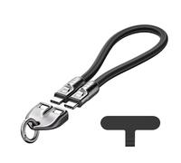 C to C 240W Charging Cable with Wearable Bracelet Design, Crossbody Type-C Cord, Phone Lanyard Built in Cable for Most Phones (Black,0.3m)