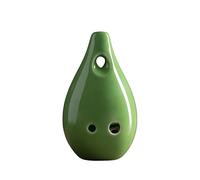 C-tuned Pottery Xun Beginners Self Study Entry 10 Hole Professional Playing Ten-hole Ancient Xun Ethnic Musical Instrument (Color : Green)