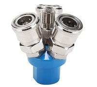 C Type 2 Way 3 Way Pneumatic Quick Fitting Air Hose Splitter Air Line Fittings Manifold Splitter Coupler Air Compressor Connector (Round 3 Way)
