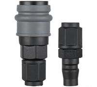 C-Type Air Hose Fitting 1/4" Quick Connect Plastic(SP30+PP30) | One-hand push connection, secure C-type standard, fits 1/4" hoses, ideal for rapid setup
