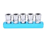 C Type Fast Connector, Aluminum Alloy Push to Connect Manifold Fitting, Air Compressor Pneumatic Coupler for Industrial Tools, Work Shop Air System