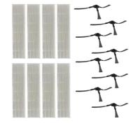 C-U 8 x side brush + 8 x HEPA filter for Vileda VR 102 / VR 201 / VR 303 robot vacuum cleaner accessories, robot vacuum cleaner spare parts