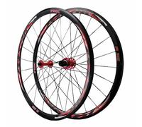 C/V Brake Wheelset 700C*20-35C Road Bike Quick Release Front Rear Wheels 9 * 100/10 * 130mm QR 30mm Aluminum Alloy Double Wall Bike Rims, 7-12 Speed Cassette(Red)