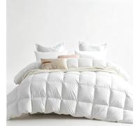 C&W White Goose Down Comforter Queen Size Down Duvet Insert Heavy Warmth for Winter 750 Fill Power 55oz Fill Weight White Solid