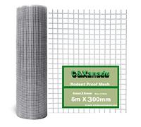C&Xanadu 300mmX6m Rodent Wire Mesh Sheet,Welded Steel Mesh Panels,Hot Dip Galvanised Wire Netting Fence Mesh-Stop & Prevent Rat & Mouse Through