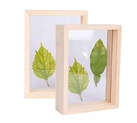 C&Z 4x6 2Pcs Wood Picture Photo Frames Double Sided Acrylic Herbarium Plant Specimen Frame for Pressed Flowers Dried Leaf Display Desktop Table Wall Decoration Wooden