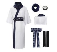 C-ZOFEK Men's US Size Sukuna Cosplay Costume White Kimono Outfit with Waistband, White, XXL