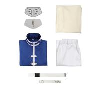 C-ZOFEK US Size Cosplay Costume Full Set Outfits with Cloak and Belt for Halloween Men, Blue&white, XX-L