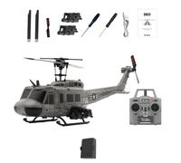 C032 RC Helicopter, 1/48 UH-1 Prototype Restoration, 6-Axis Gyro 6-Channel Aileronless Scale Stunt Helicopter, Brushless Motor, 13 Minutes Flight Time, Intelligent Positioning Version (1 Battery)