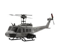 C032 RC Helicopter, 1/48 UH-1 Prototype Restoration, 6-Axis Gyro 6-Channel Aileronless Scale Stunt Helicopter, Brushless Motor, 13 Minutes Flight Time, Intelligent Positioning Version (4 Battery)