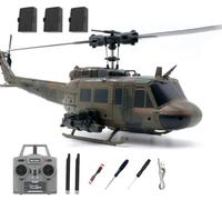 C032 RC Helicopter with One-Key Takeoff/Landing, 1/48 Scale UH-1 Huey 6CH 3D Inverted Flight RC Helicopter with 6-Axis Gyro Stabilization, Altitude Hold & Intelligent Positioning System - RTF