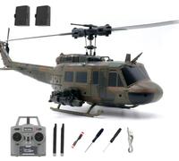 C032 RC Helicopter with One-Key Takeoff/Landing, 1/48 Scale UH-1 Huey 6CH 3D Inverted Flight RC Helicopter with 6-Axis Gyro Stabilization, Altitude Hold & Intelligent Positioning System - RTF
