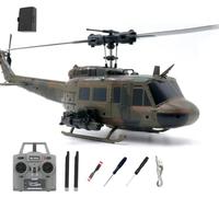 C032 RC Helicopter with One-Key Takeoff/Landing, 1/48 Scale UH-1 Huey 6CH 3D Inverted Flight RC Helicopter with 6-Axis Gyro Stabilization, Altitude Hold & Intelligent Positioning System - RTF