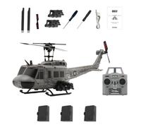 C032 RC Helicopter with One-Key Takeoff/Landing, 1/48 Scale UH-1 Huey 6CH 3D Inverted Flight RC Helicopter with 6-Axis Gyro Stabilization, Altitude Hold & Intelligent Positioning System - RTF