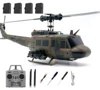 C032 RC Helicopter with One-Key Takeoff/Landing, 1/48 Scale UH-1 Huey 6CH 3D Inverted Flight RC Helicopter with 6-Axis Gyro Stabilization, Altitude Hold & Intelligent Positioning System - RTF