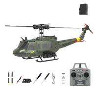 C032 RC Helicopter with One-Key Takeoff/Landing, 1/48 Scale UH-1 Huey 6CH 3D Inverted Flight RC Helicopter with 6-Axis Gyro Stabilization, Altitude Hold & Intelligent Positioning System - RTF