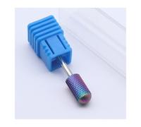 C0715 Tungsten Carbide Nail Drill Bit, 2.35mm Shank, 7 x 14mm Head, 1Pc | Rainbow End-Cut Barrel Bit for Gel Removal, Nail Shaping and Cleaning, Left/Right Hand(M)