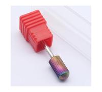 C0715 Tungsten Carbide Nail Drill Bit, 2.35mm Shank, 7 x 14mm Head, 1Pc | Rainbow End-Cut Barrel Bit for Gel Removal, Nail Shaping and Cleaning, Left/Right Hand(F)