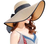 (C1-e-orange, One size) Women's Folable Floppy Hat,Wide Brim Sun Protection Straw Hat, Summer UV Protection Beach Cap