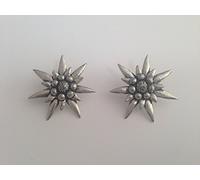 C1 Large Edelweiss Fine English Pewter Cufflinks Handmade In Sheffield