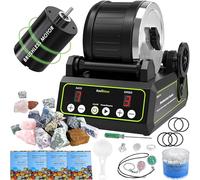 C1 Pro Brushless Rock Tumbler Kit - Professional Large 2.5LB Capacity, Up to 3X More Durable, Ultra Long Working Life Rotary Polisher with Full Accessories & Memory Function, Ideal for Adults Kids