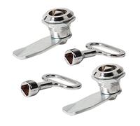 C100AE 2 Sets Electric and Gas Meter Box Key, Cabinet Cam Lock with Triangle Socket Key, Meter Box Latch Kit, Wheelie Bin Locks, for 3/4" Cylinder Length, Fits on 3/8" Max Panel Thickness
