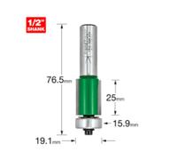 C117AX1/2TC - 1/2 Shank Guided trimmer 19.1mm diameter of Trend