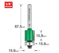 C117X1/4TC - 1/4 Shank Guided Trimmer 15.9mm diameter of Trend