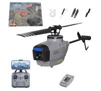 C127AI RC Helicopter with 1080P Camera, 4CH 2.4GHz Single-Rotor Brushless Military Drone with 6-Axis Gyro & Optical Flow, RTF Remote Control Aircraft for Adults & Beginners