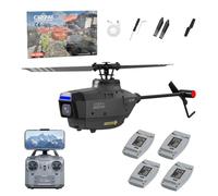 C127AI RC Helicopter with 1080P Camera, 4CH 2.4GHz Single-Rotor Brushless Military Drone with 6-Axis Gyro & Optical Flow, RTF Remote Control Aircraft for Adults & Beginners