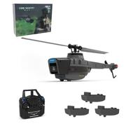 C128 Black Hornet Military RC Helicopter, 2.4G 4CH No-Aileron Scale Recon Aircraft Model with Optical Flow Altitude Hold, Realistic Toy for Adults - RTF