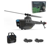 C128 Black Hornet Military RC Helicopter, 2.4G 4CH No-Aileron Scale Recon Aircraft Model with Optical Flow Altitude Hold, Realistic Toy for Adults - RTF
