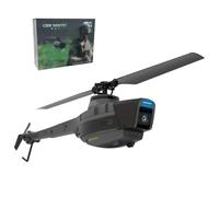 C128 Black Hornet Scout Drone RC Helicopter Model with 1080P Camera, 2.4G RC 4CH Aerial Military Aircraft Helicopter Model with 6-Axis Gyro for Beginner Adults Kids (RTF Version/Grey)