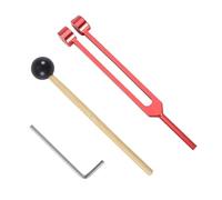 C128 hz Body Tuning Forks for Healing, Healing Frequency Sound Machine with Bag and Hammer, Weighted Chakra Medical Tuning Fork for Meditation Energy Sleep Yoga, Aluminum Alloy(Red)