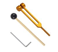 C128 hz Body Tuning Forks for Healing, Healing Frequency Sound Machine with Bag and Hammer, Weighted Chakra Medical Tuning Fork for Meditation Energy Sleep Yoga, Aluminum Alloy(Gold)