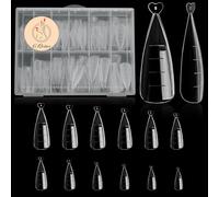 C12rtive 120 Pieces Dual Nail Shapes, Poly Nail Gel Nail Shapes, Full Coverage, Reusable Nail Shapes, 12 Sizes for Solid Nail, Gel Glue, Nail Art Design, Salon and DIY