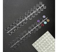 C12rtive Pack of 120 Nail Polish Display Tips, Round High-Quality Artificial Nail Polish Tips Made of Acrylic for Gel, and Normal Nail Polish Bottles, Durable, Easy to Colour (Clear)